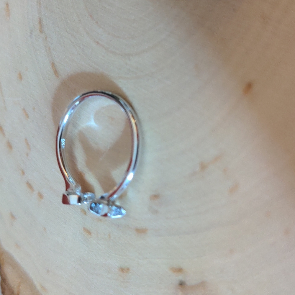 925 Sterling Silver Moon & Star Ring Size 6 - Picture 4 of 6